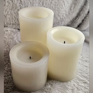 Set of 3 Flameless LED Wax Pillar Candles